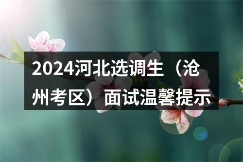 2024河北选调生（沧州考区）面试温馨提示 图片