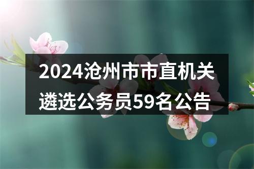 2024沧州市市直机关遴选公务员59名公告 图片