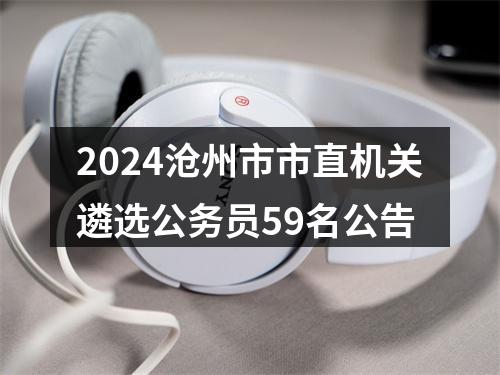 2024沧州市市直机关遴选公务员59名公告 图片